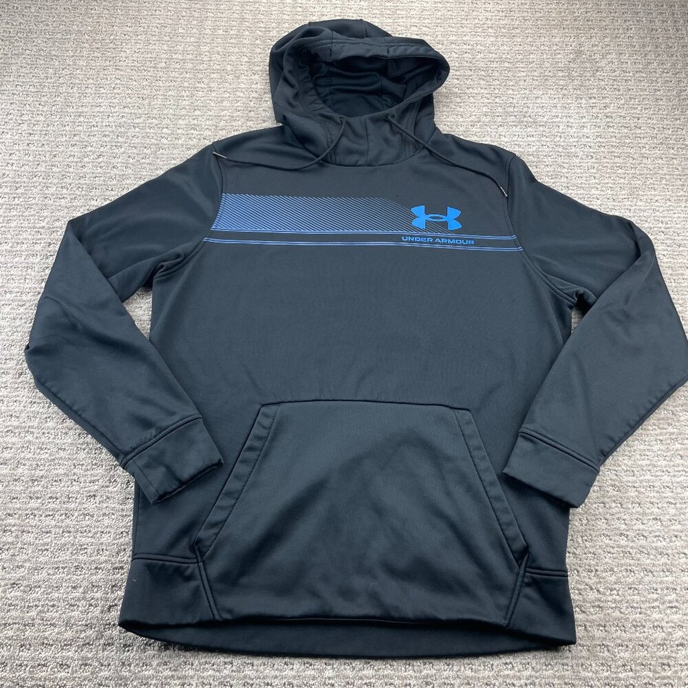 Under ARMOUR UA Hoodie Scuba Sweater Men Medium M Black Activewear Gym Training